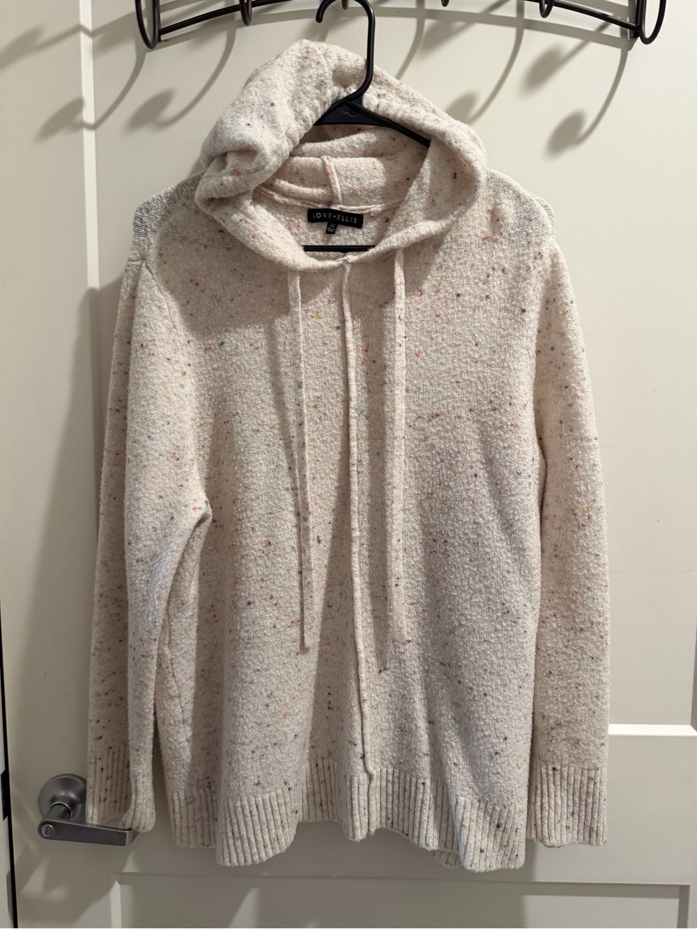 love, Fire Cream Speckled Hoodie Sweater
